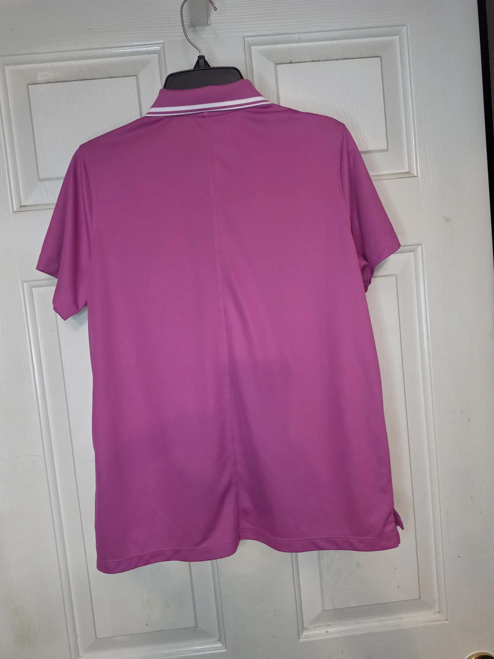 Nike Girls Magenta Short-Sleeve Dri-FIT Polo with White Trim